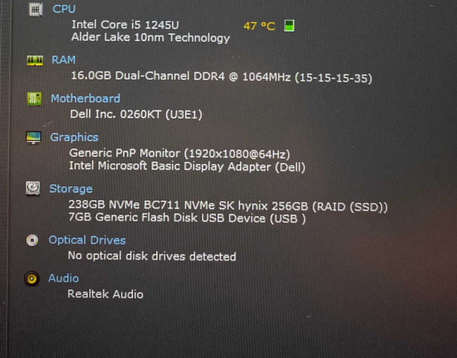 Dell Latitude 5430 Core i5-1245U@1.60GHz vPRO 16GB RAM 256GB SSD READ  Lap200