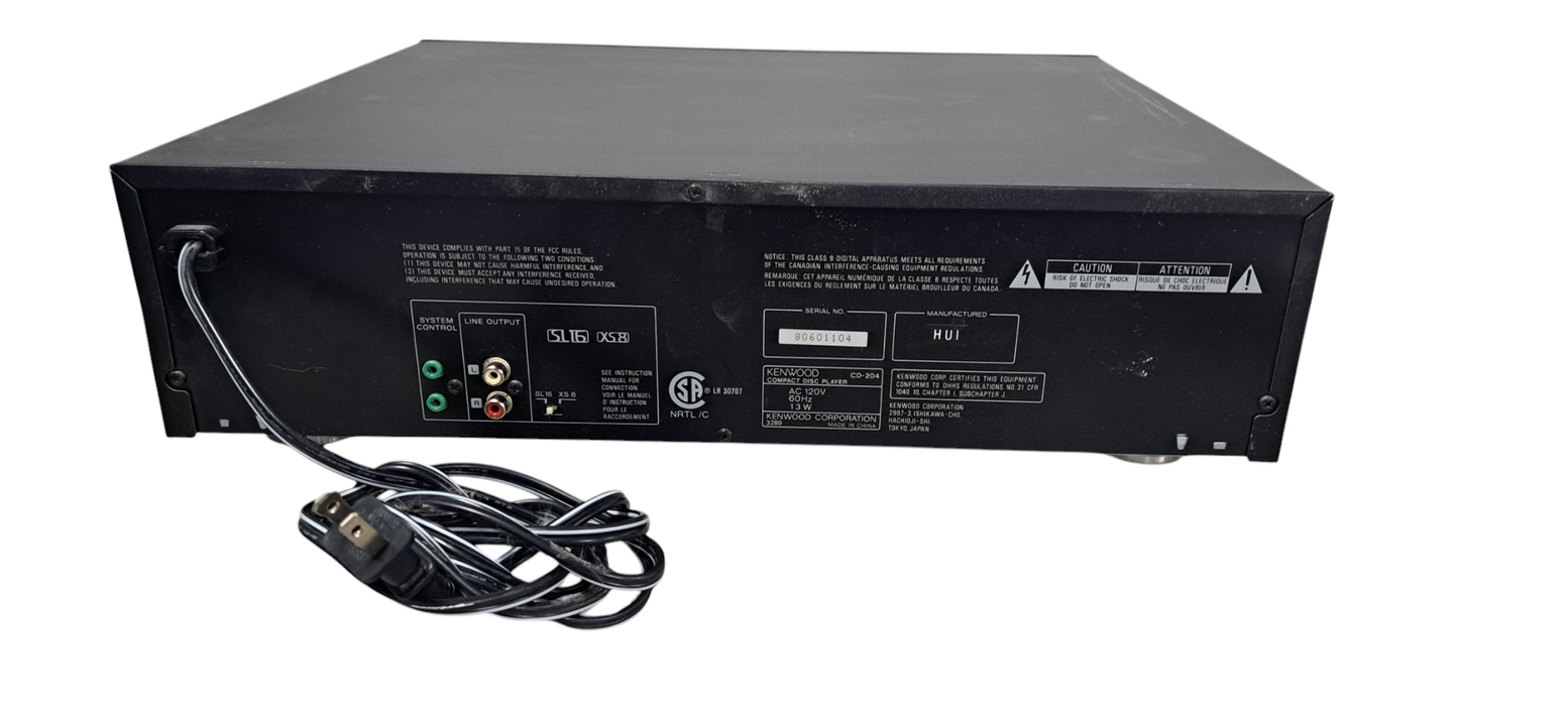 Kenwood Audio Model CD-204 5 CD Changer Compact Disc Player W/Remote