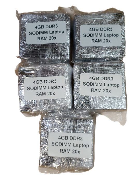 Lot of 100x, Assorted 4GB DDR3 SODIMM Laptop RAM