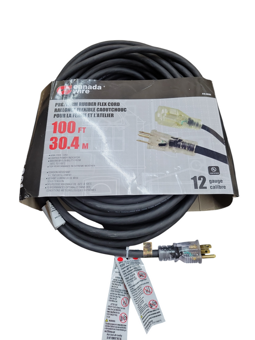 Canada Wire Pro/Farm Rubber Flex Cord 100FT 30.4M !