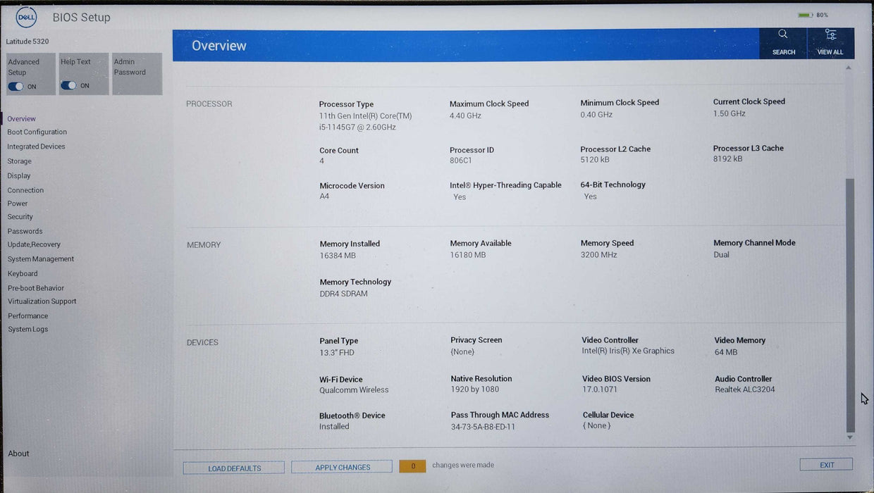 Dell Latitude 5320, i5-1145G7 @ 2.60GHz, 16GB DDR4, 256GB NVMe, FR KB  Lap200