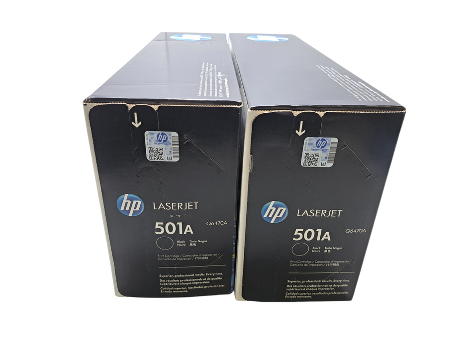 Lot of 2x Genuine HP Q6470A 501A Black Toner Cartridge (NEW) )
