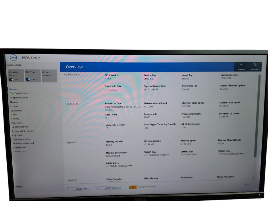 Dell OptiPlex 5090 SFF i5 - 10505 @ 3.20GHz 16GB DDR4 Ram  θ