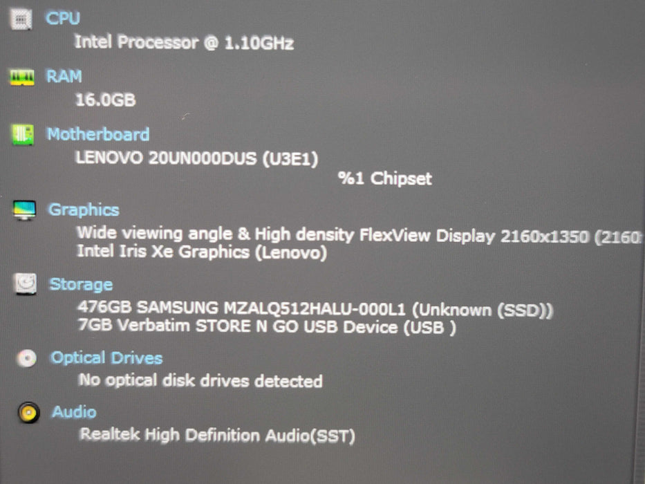 Lenovo ThinkPad X1 Nano Gen 1 i5-1130G7 16GB RAM 512GB NVMe β Lap200