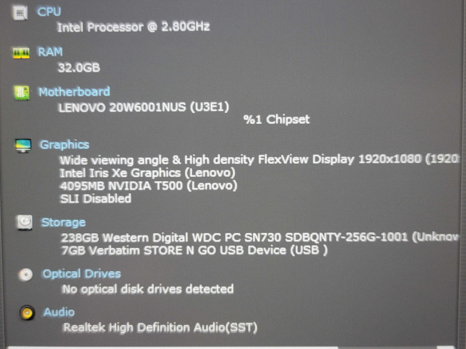 Lenovo ThinkPad P15s Gen 2 i7-1165G7 32GB DDR4 Quadro T500 256GB NVMe READ β Lap200