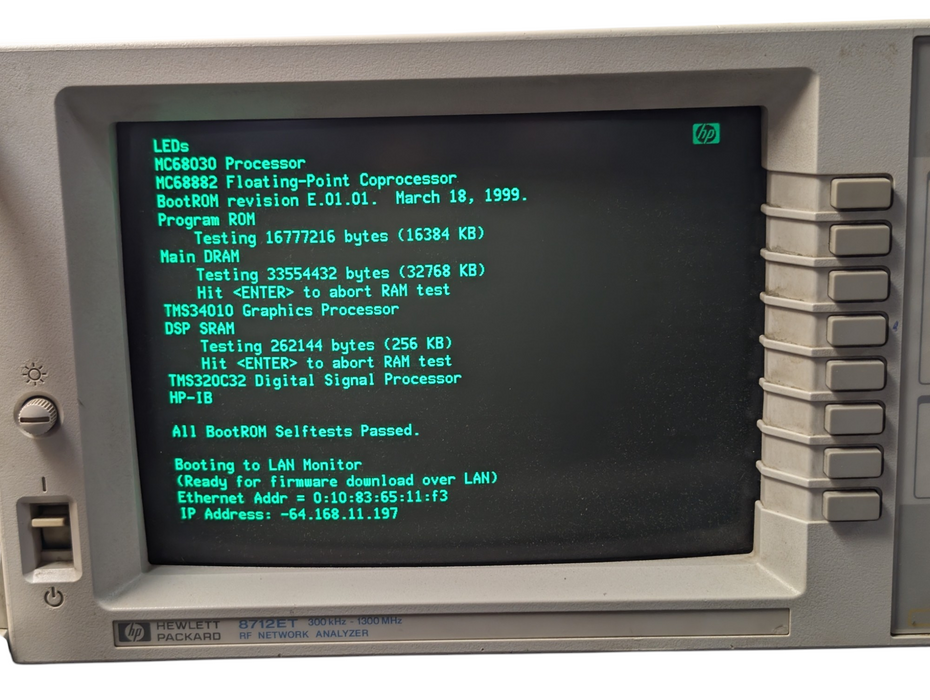 HP 8712ET 300kHz-1300MHz RF Network Analyzer Please READ   -
