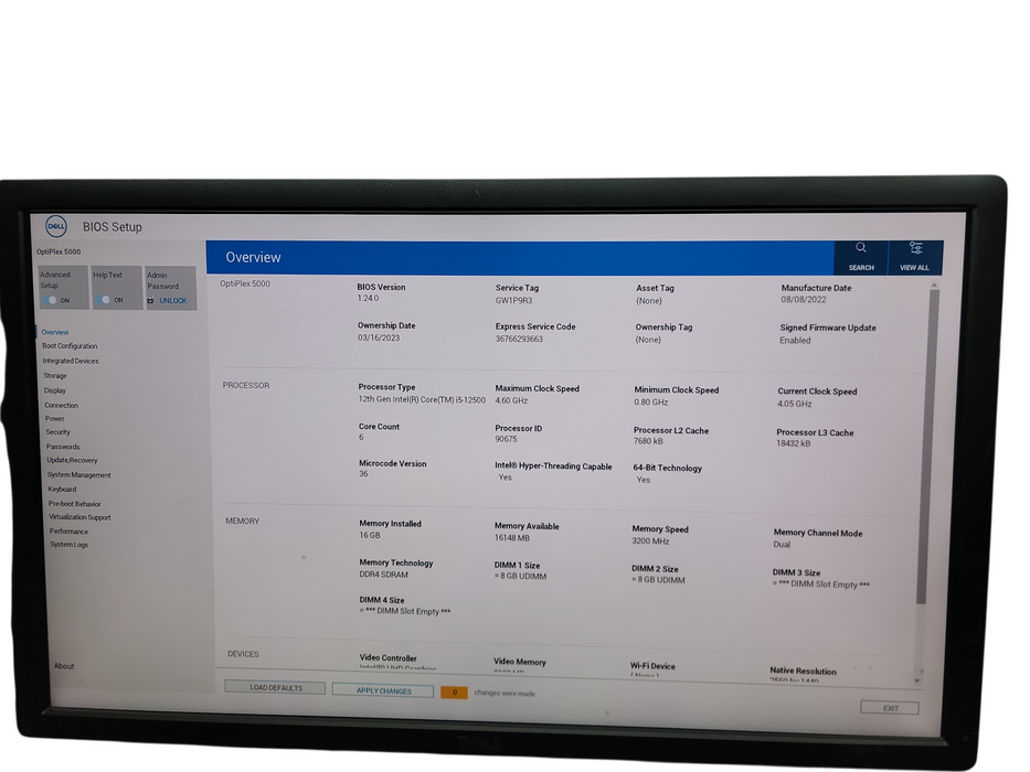 Dell OptiPlex 5000 12th Gen i5 - 12500 16GB DDR4 Ram No HDD