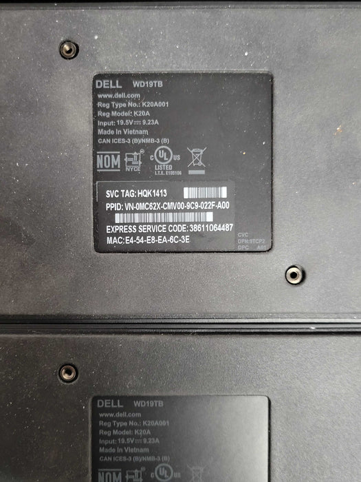 Lot of 10x Dell Assorted Model K20A001 USB-C Docking Stations, READ _