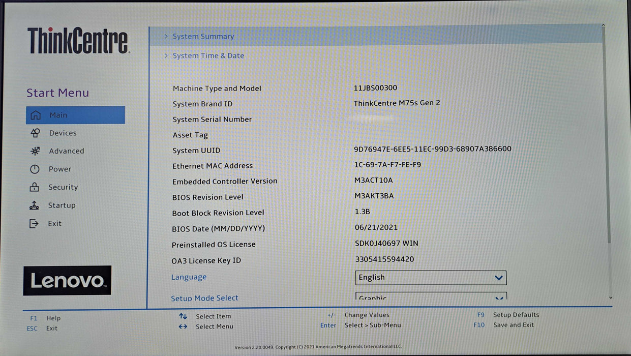 Lenovo ThinkCentre M75s Gen 2 | Ryzen 7 PRO 4750G, 16GB DDR4, 256GB NVMe )