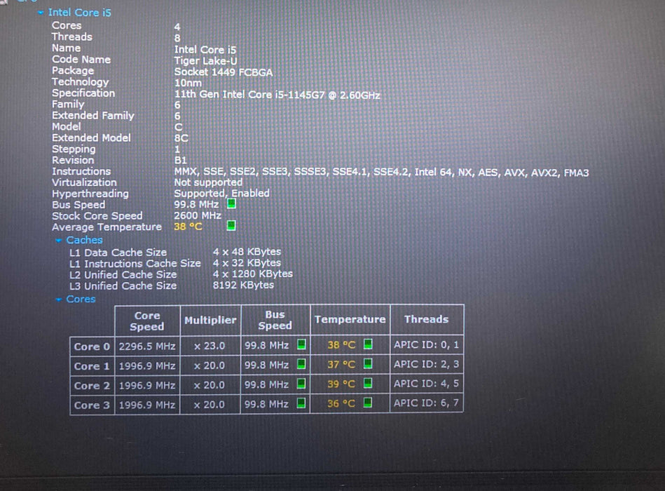 HP EliteBook 840 G8 Core i5-1145G7@2.6GHz vPRO 16GB RAM 256GB SSD  Lap200