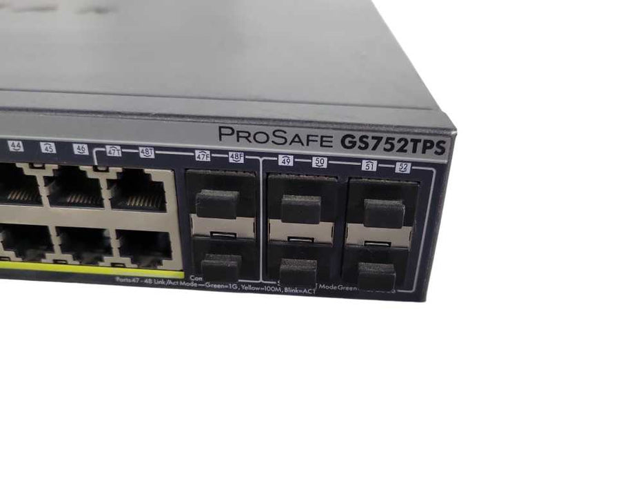Netgear ProSafe GS752TPS 48-Port Gigabit Ethernet PoE 6x SFP Port Switch !