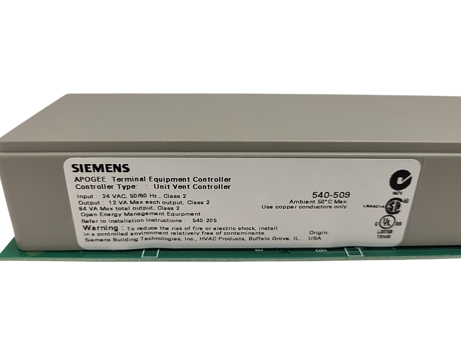 SIEMENS APOGEE 540-509 TEC Unit Vent Controller - 540509 READ _