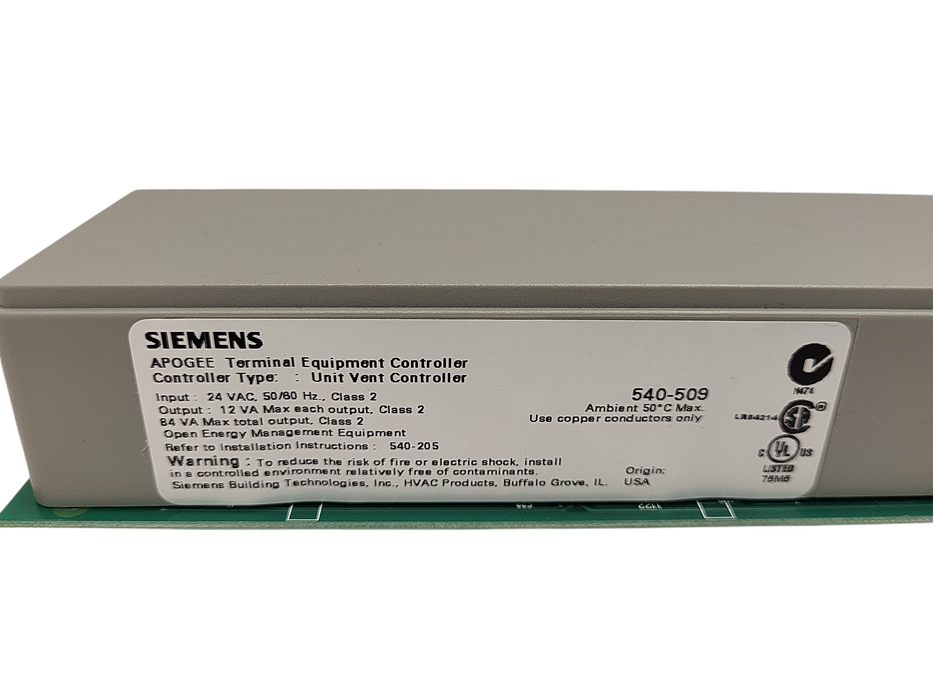 SIEMENS APOGEE 540-509 TEC Unit Vent Controller - 540509 READ $