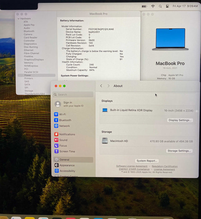 Apple MacBook Pro 16' 2021 M1 Pro 16GB RAM 512GB SSD No Power Adapter