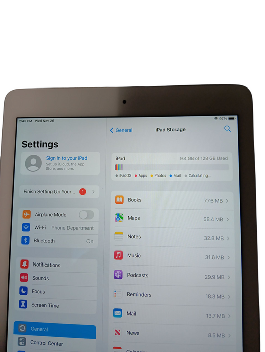 Apple iPad Air 2nd Gen - Silver - 128GB [A1566]