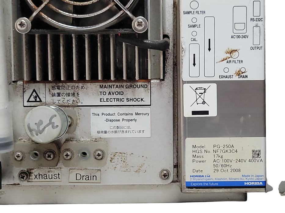 Horiba portable Gas analyzer PG-250, READ _