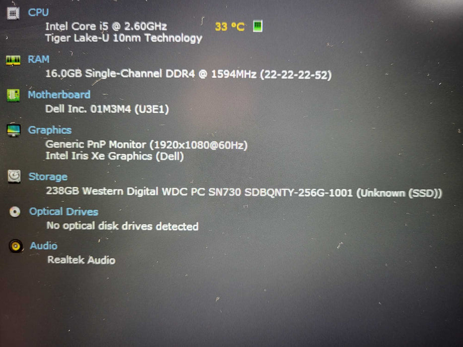 Dell Latitude 5420, i5-1145G7 2.60GHz, 16GB DDR4, 256GB NVMe READ $ Lap200