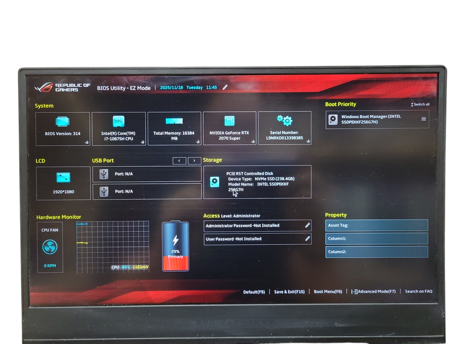 ASUS ROG Zephyrus S15 Intel i7-10875H Gaming Laptop  RTX 2070S 16GB 256GB SSD ! Lap200