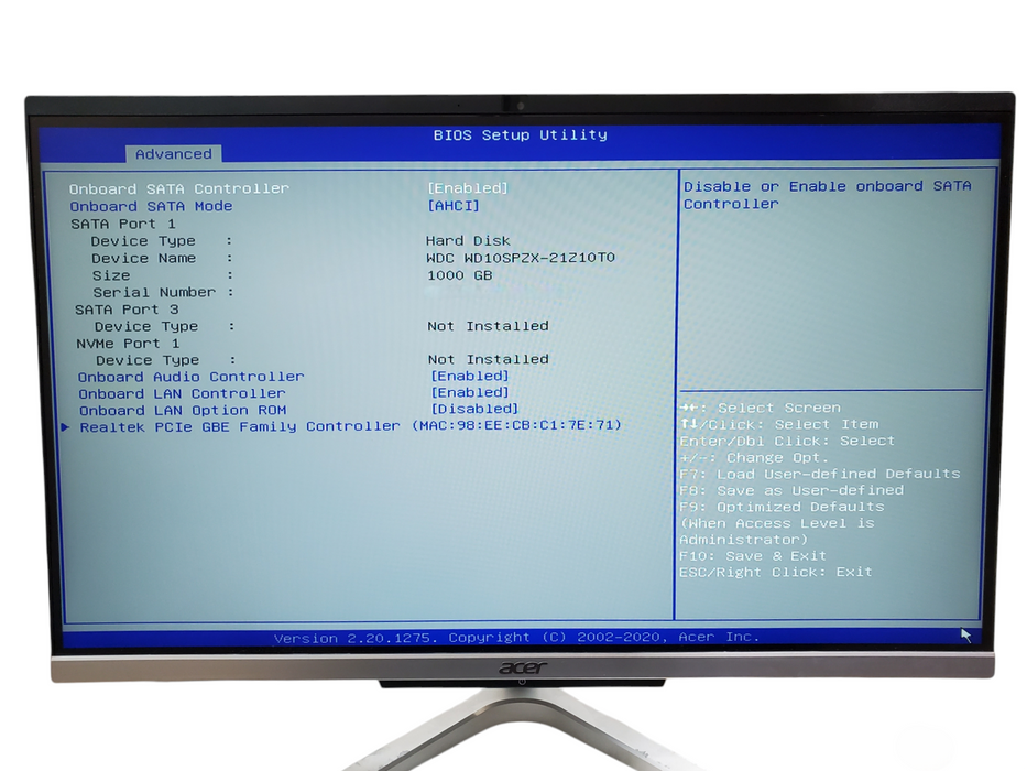 Acer Aspire C24-963 - Core i3-1005G1 8GB RAM  - 1TB HDD Q