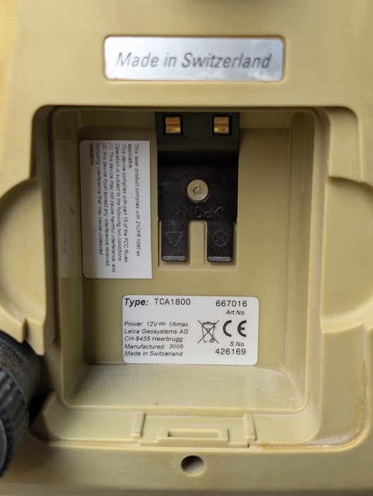 LEICA Geosystems TCA1800 Total Station 2 Keyboard -