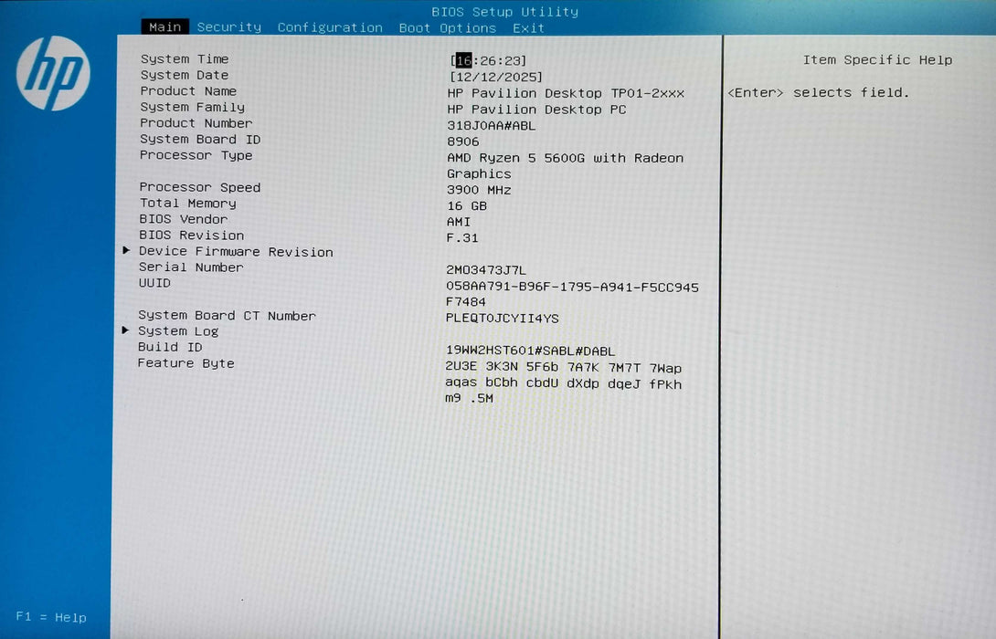 HP Pavilion Tower Pc AMD Ryzen 5 5600G CPU 16GB RAM - No HDD