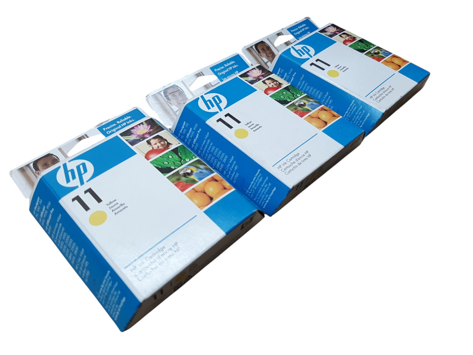 Lot 3x NEW HP 11 Ink Cartridge Yellow C4838A