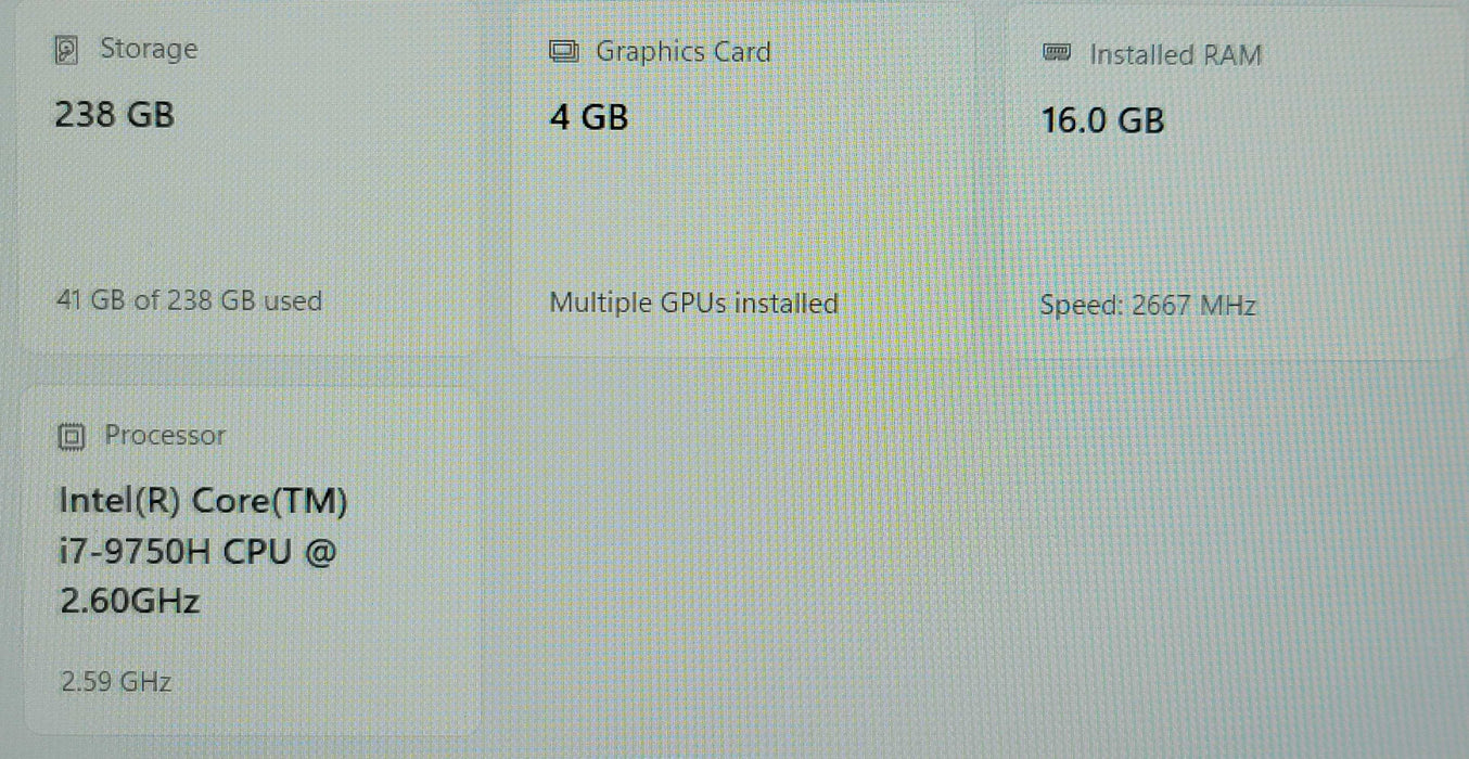 Acer Nitro 7 i7-9750H 16GB DDR4 GTX 1650 256GB SSD READ β Lap200