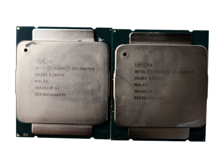 Lot 2x Intel Xeon E5-2667 v3 3.20GHz, SR203, 8-Core Server CPU