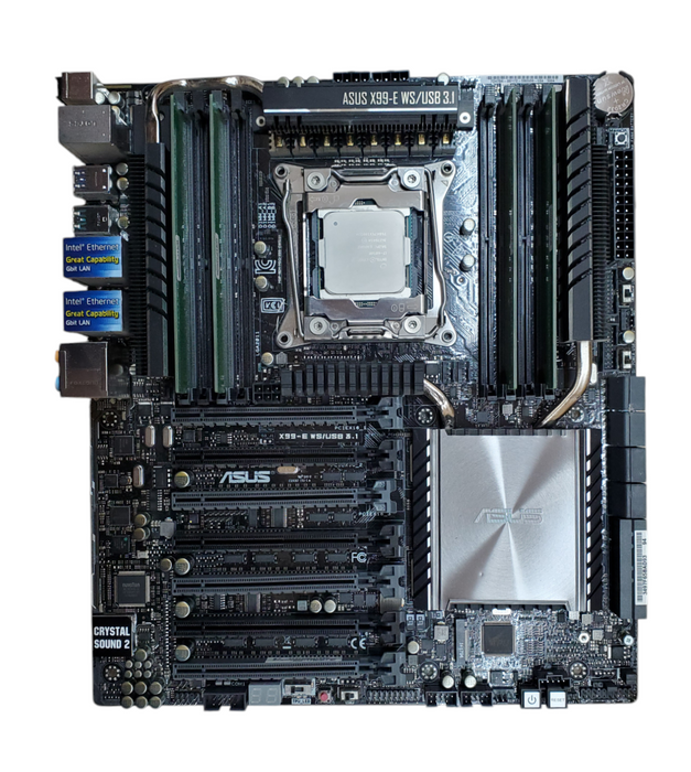 Asus X99-E WS/USB 3.1 board Core I7-6850K, 32GB DDR4, I/O Cover