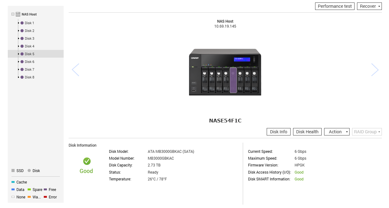 Qnap TS-869 PRO 8 Bay NAS w/ 4x1TB & 4x 3TB HDDs