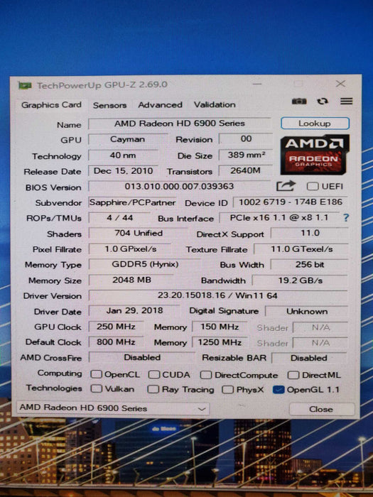 Sapphire AMD Radeon HD 6950 2GB GDDR5