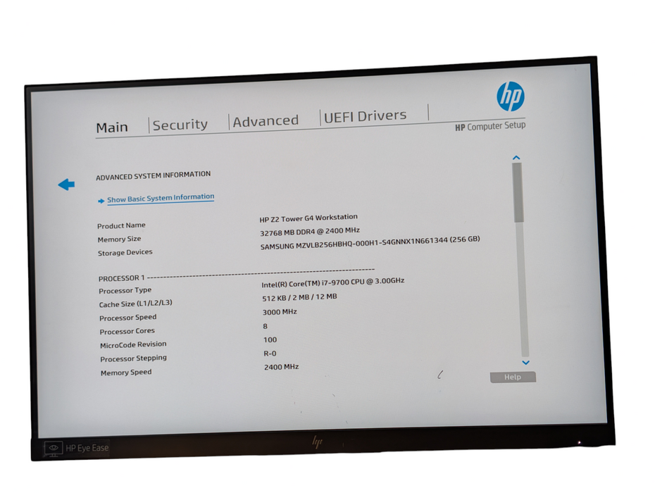 HP Z2 G4 Intel Core i7-9700 32GB RAM & 256GB NVMe SSD  -