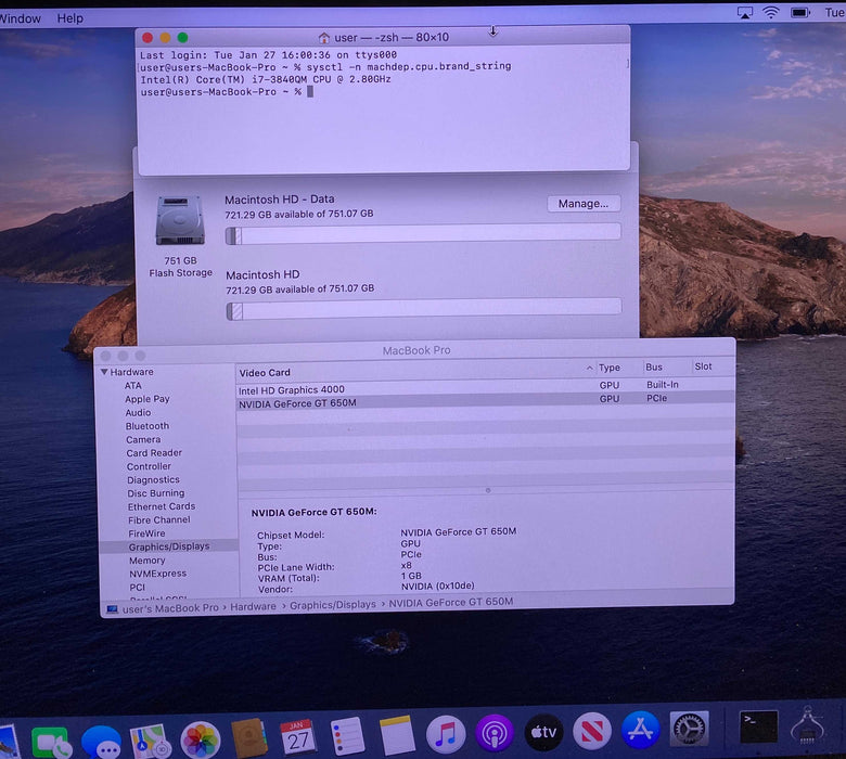 Apple MacBook Pro 15 Early 2013 i7-3840QM GT650M GPU 16GB RAM 768SSDS READ!