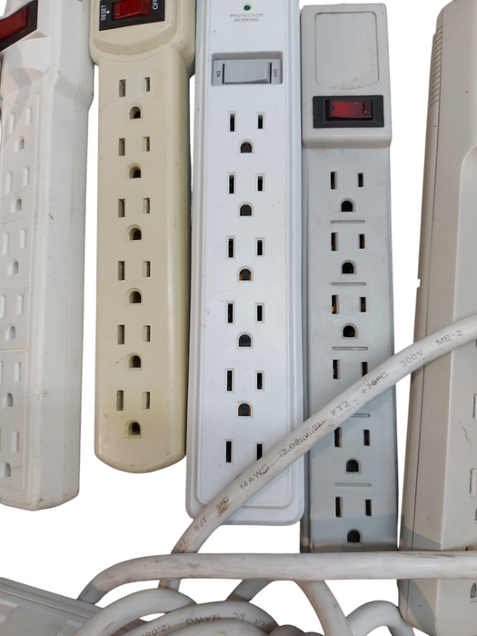 Lot 10x 6-Outlet Flat Plug Power Bar- Assorted Brands