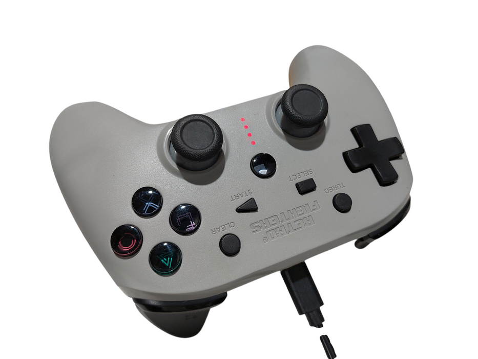 Grey Retro Fighter Wireless Gamepad Controller for PS1,PS2 ,PS3 =