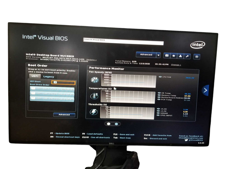 Intel NUC NUC8i3BEH Core i3-8109U @3.00GHz, 8GB DDR4 RAM, 256GB SSD