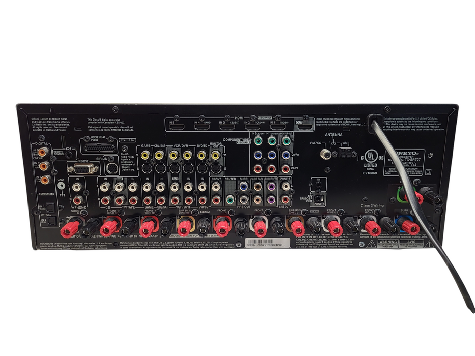 Onkyo TX-SR707 7.2-Channel Home Theater AV Receiver No remote $