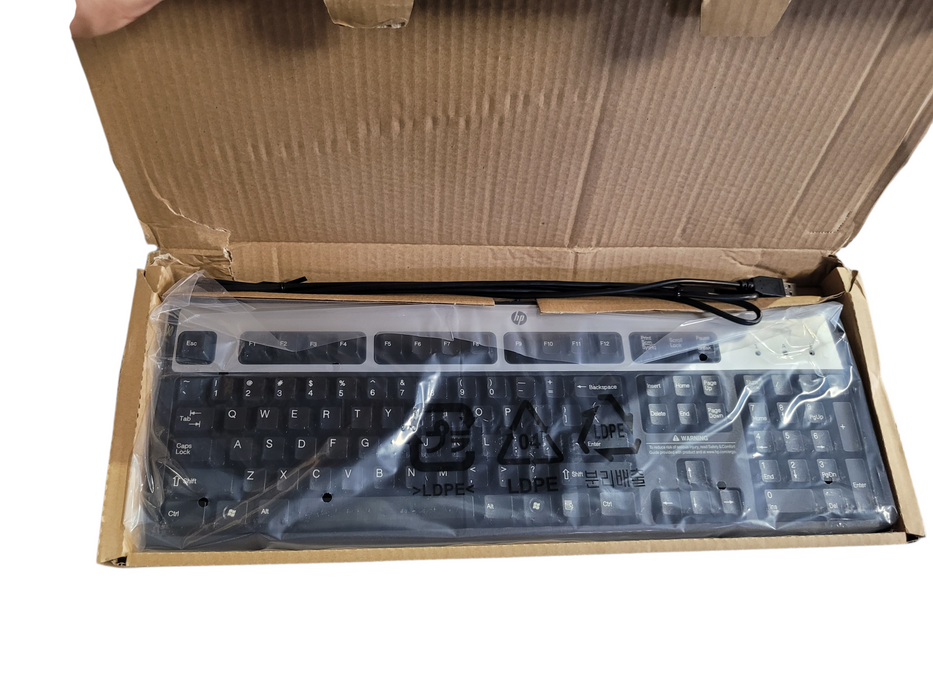 HP KU-0316 USB Wired Keyboard 104-Key Black Silver 434821-002 SK-2885 QWERT