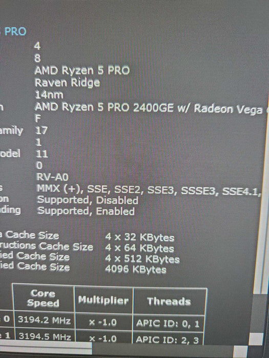 LENOVO ThinkCentre M715q Ryzen 5 PRO 2400GE 16GB RAM 256NVME 1TB HDD wifi Q