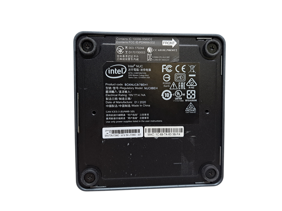 Intel NUC 8 NUC8i7BEH Mini Desktop | i7-8559U @2.70GHz, 8GB Ram, 256GB NVMe )