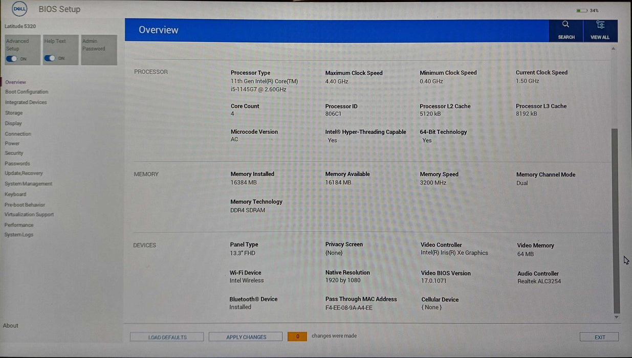 Dell Latitude 5320 Touch, i5-1145G7 2.60GHz, 16GB DDR4, 512GB NVMe, No AC Q Lap200