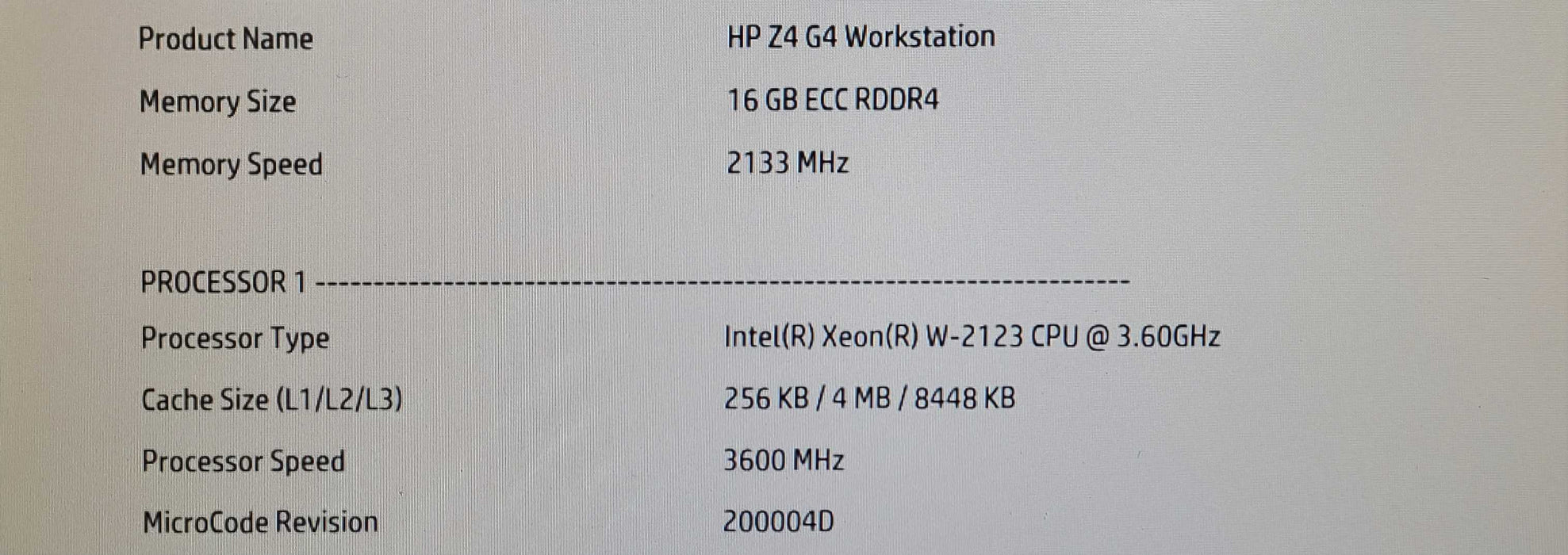 HP Z4 G4 Workstation | Xeon W-2123 @ 3.60GHz | 16GB DDR4 | NO HDD | NO GPU