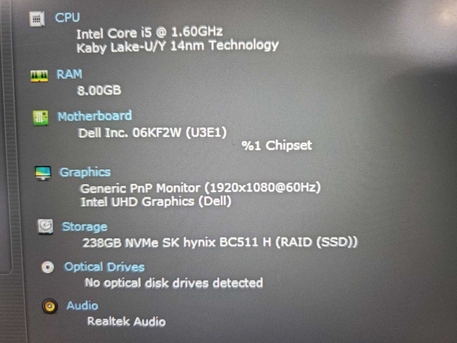 Dell Latitude 5410 14" intel i5-10210U@1.6ghz, 8GB RAM, 256GB NVMe  Lap200