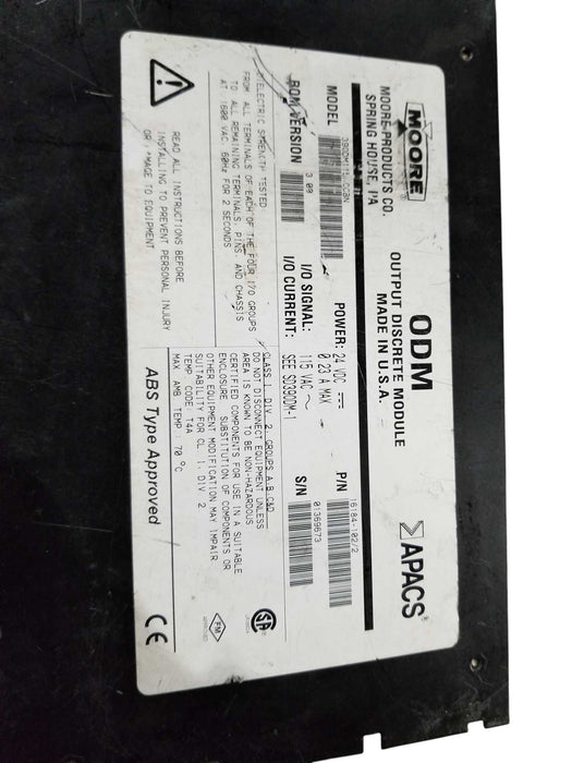 MOORE ODM Output Discrete Module 16184-102/2