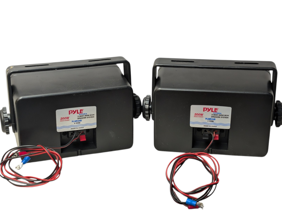 Pair of PYLE Hydra 3-Way mini Box Speakers PLMR24B 4 OHM 200W  -
