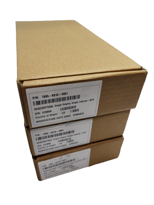 Lot 3x NCR 7895-K810 V001 Single Display, Single Interval | New Sealed Box Q&