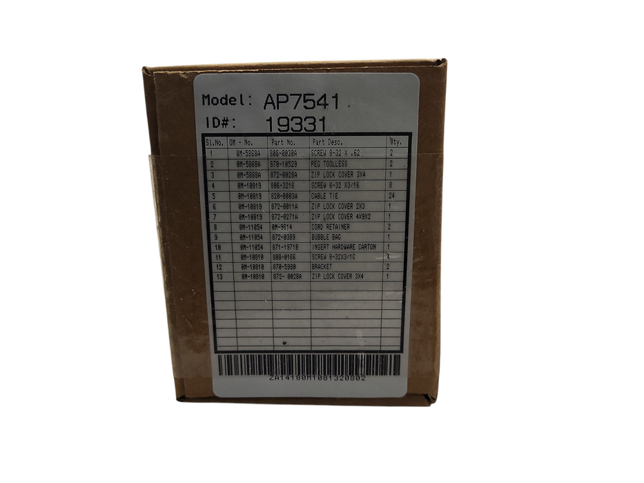 (1)APC AP7541 Rack PDU, Basic, Zero U, 30A, 200/208V, (20)C13 & (4)C19 Q$