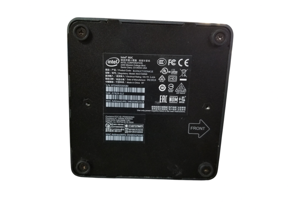 Intel NUC NUC7i3BNH i3-7100U @ 2.40GHz 8GB DDR4 256GB NVMe