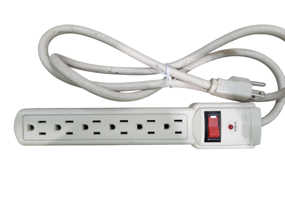 Lot 2x - Woods Surge 6-Outlet Power Extension Cord