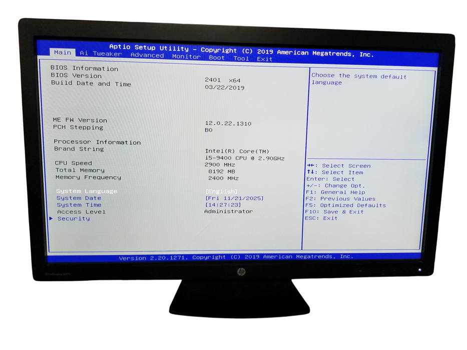 Custom Desktop PC Core i5-9400 @3.90GHz, 8GB DDR4, 350W, 250GB NVMe